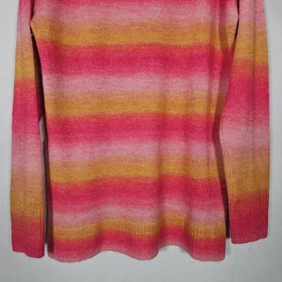 Gap Sweater L Multicolor Striped‎ Wool Blend Pullover Tunic Long Sleeve Preppy - Picture 11 of 12